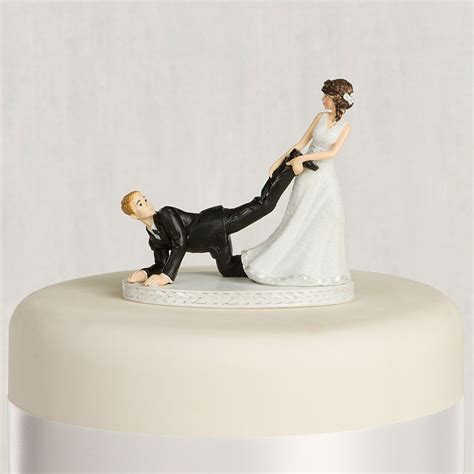 Leg Puller Bride And Groom Wedding Cake Topper 4in Party City