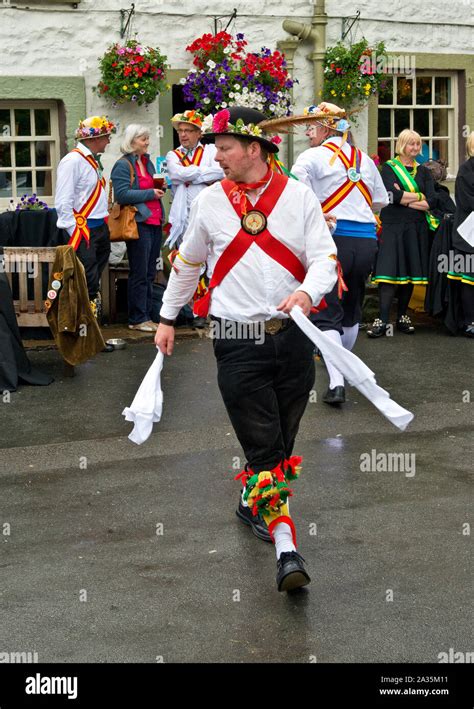 English Morris Folk Dancers North Yorkshire England Stock Photo Alamy