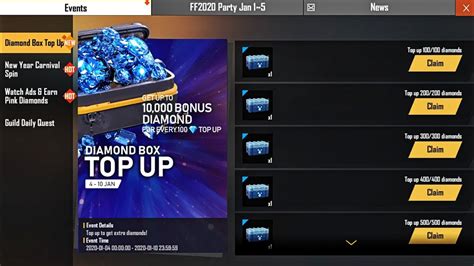 After successful verification your free fire diamonds will be added to your. How To Get Free 10000 Diamonds in New Diamond Box Top Up ...