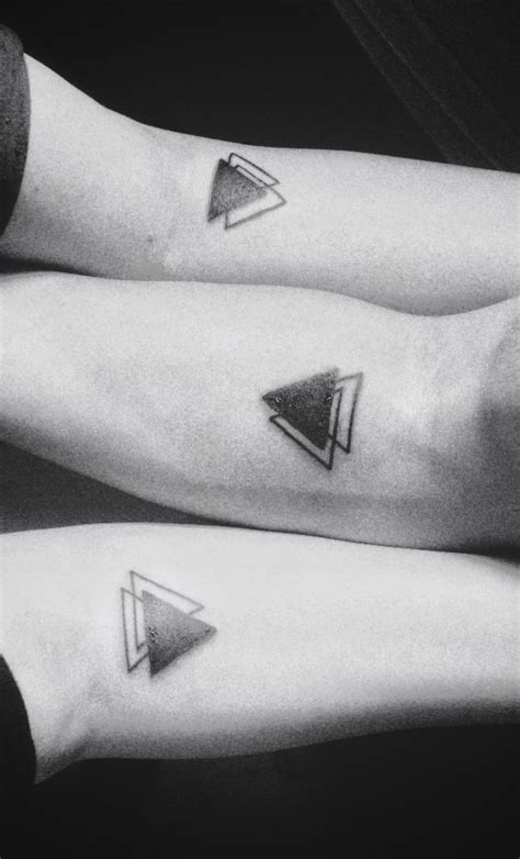 Three Triangle Triangles Sibling Tattoo Matching Overlapping Connected