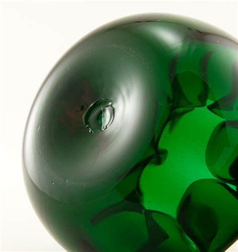 Emerald Blown Glass Flower Bowl By Blenko Art Glass