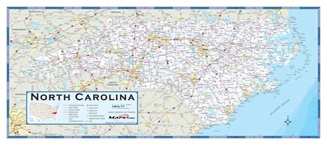 North Carolina County Highway Wall Map By Mapsales