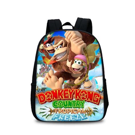 13 Inch Donkey Kong Childrens Backpack Kids School Cute Daily Bag