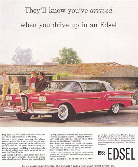 Edsel Citation 1958usa 0005 Magazine Carte Postale Prospectus