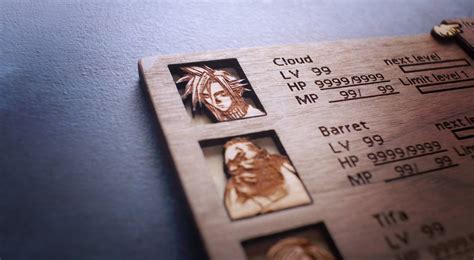 Custom Wooden Final Fantasy 7 Menu Screen With Characters You Etsy