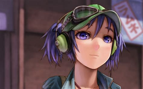 Wallpaper Anime Girls Purple Hair Touhou Headphones Purple Eyes