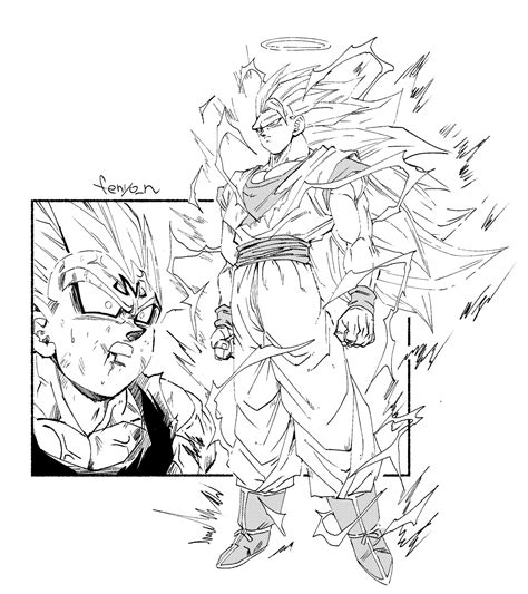 Son Goku Vegeta And Majin Vegeta Dragon Ball And 1 More Drawn