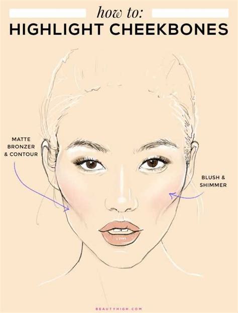 How To Highlight Cheekbones 40 Infographics For Contouring Highlights