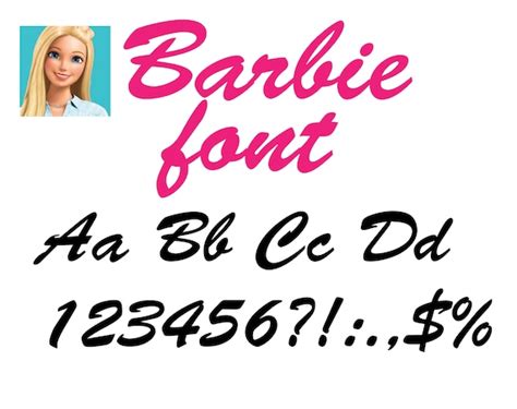 Barbie Font Alphabet Girls Font Barbie Letters And Numbers Etsy