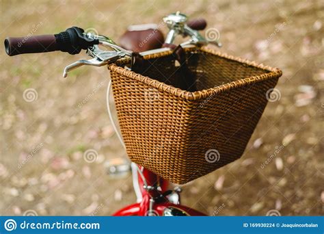 Old Red Vintage Bicycle Basket Stock Photo Image Of Countryside