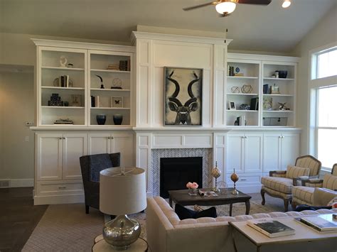 White Built In Bookcases On Fireplace Wall Fireplace Built Ins