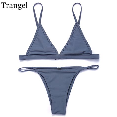 Buy Trangel Bikini Brand 2017 Women Swimsuit Swimwear Micro Bikini Halter Strap