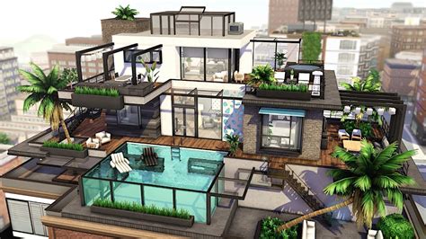 Modern Penthouse The Sims 4 Speed Build No Cc Youtube
