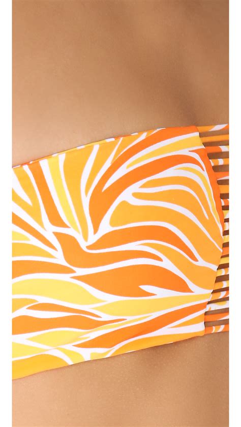 Lyst Mikoh Swimwear Sunset Triple Looped Bikini Top In Orange