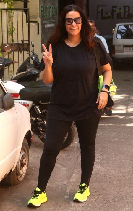 mumbai actress neha dhupia spotted post workout at bandra in mumbai