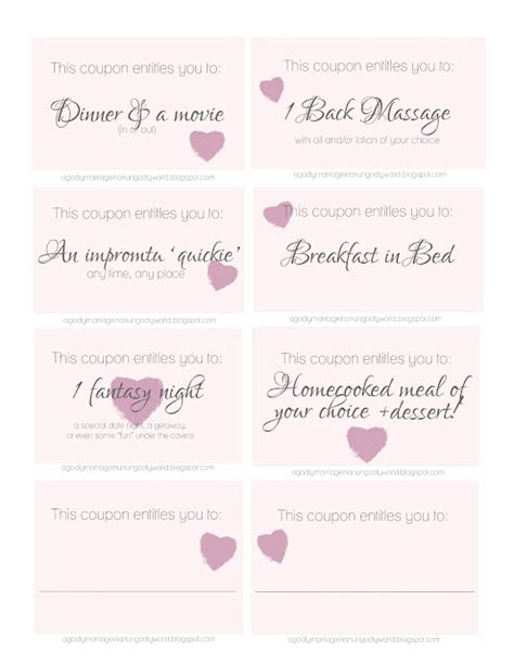 Valentines Day Free Printable Love Coupons A Godly Marriage In