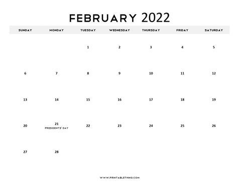 February 2022 Calendar Printable Pdf February 2023 2024 2025 2026