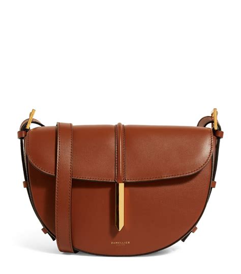Womens Demellier Brown Leather The Tokyo Cross Body Saddle Bag