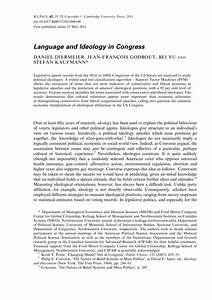 Pdf Language And Ideology In Congress