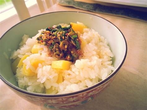 Korean Food Photo Gogumabap Sweet Potato Rice On