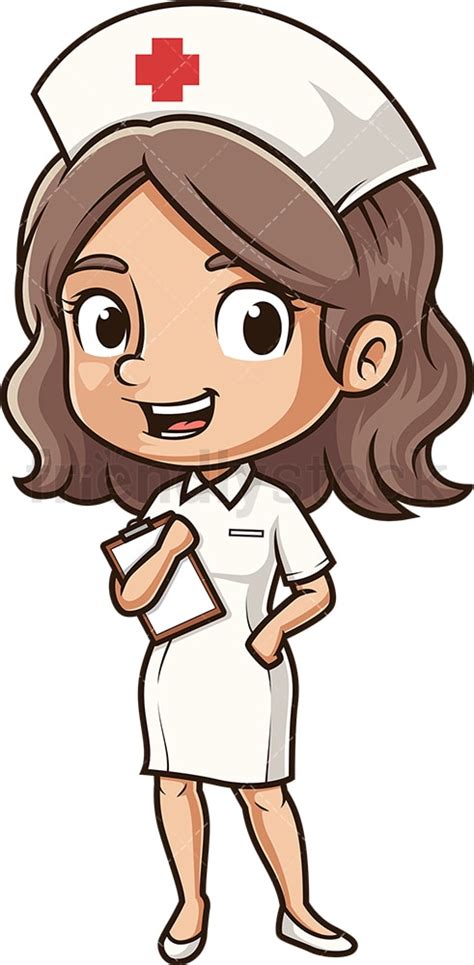 Happy Nurse Cartoon Clipart Vector Friendlystock