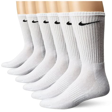 Nike Nike Mens Performance Cushioned Moisture Wicking Cotton Crew Socks White 6 Pair Walmart