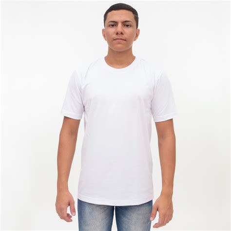 Camiseta Básica 100 Algodão Uniforme P ao GG Branco D LUJO Básicas