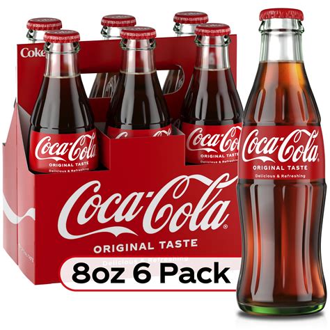 Coca Cola Soda Pop 8 Fl Oz 6 Pack Glass Bottles Walmart Com