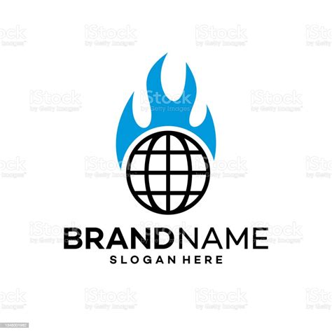 Fire World Icon Element Flame Logo Design Template Illustration Vector