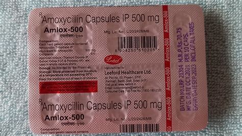 Amlox 500mg Capsule Amoxicillin 500 Mg Capsule Usesside Effects