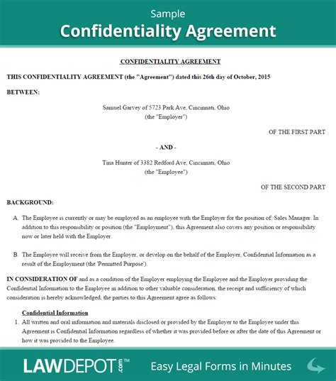 Employee Confidentiality Agreement Template Collection