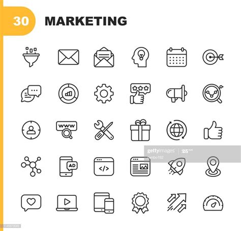 30 Marketing Line Icons Business Vector Illustration Line Icon