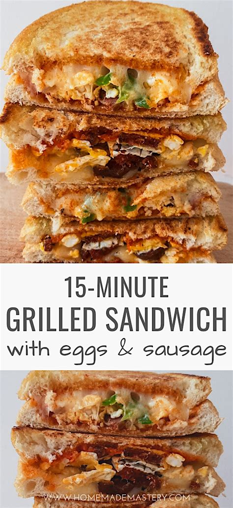 Make homemade italian sausage in your food processor: Egg & Sausage Grilled Sandwich - Homemade Mastery