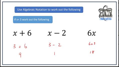 Algebra Algebraic Notation Youtube