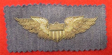 Cloth Us Cold War Era Usaf Wire Embroidered Pilot Wings Stewarts