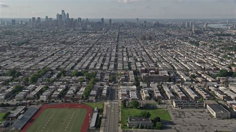 48k Stock Footage Aerial Video Flying Over South Philadelphia