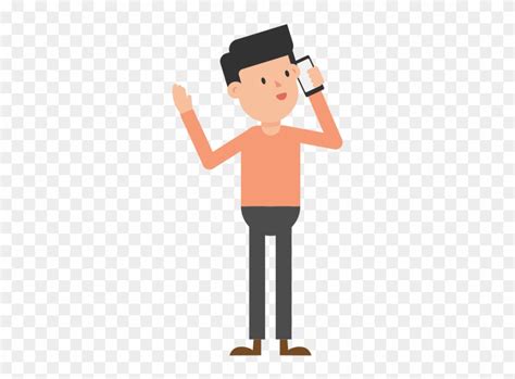 Download Man Talking On The Phone Cartoon Vector Man With Phone