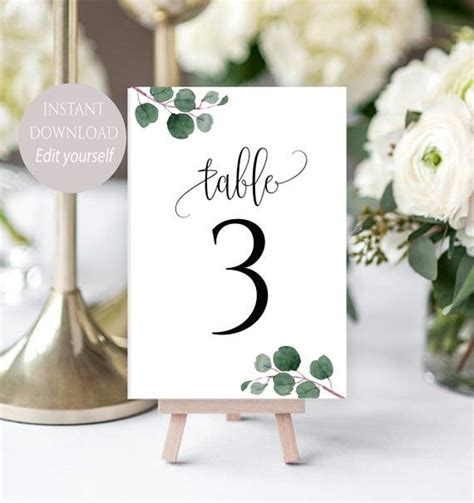 Creating your own wedding table numbers for your reception is an easy diy project that any bride with ten minutes and a printer can accomplish. Table Numbers Printable Wedding Table Numbers Template ...