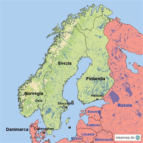 Stepmap Scandinavia Landkarte Für Europa