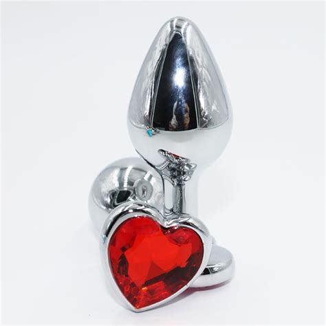 New Heavy Anal Plug With Heart Shaped Diamond Metal Butt Plug With Booty Beads Cosplay Sex Game