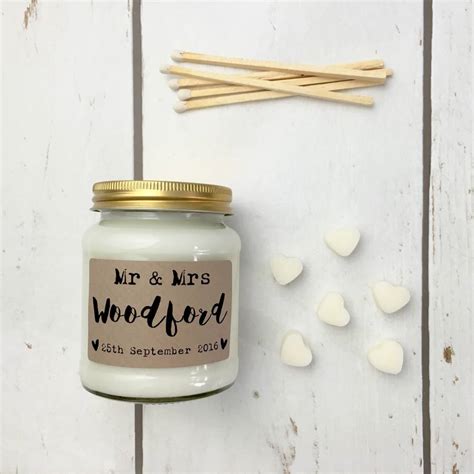 Personalised Wedding Soy Scented Candle By Lollyrocket Candle Co