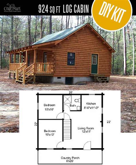 Modern log home floor plans 78 best images about cabins on cabin via pinterest.com. Tiny Log Cabin Kits - Easy DIY Project - Craft-Mart