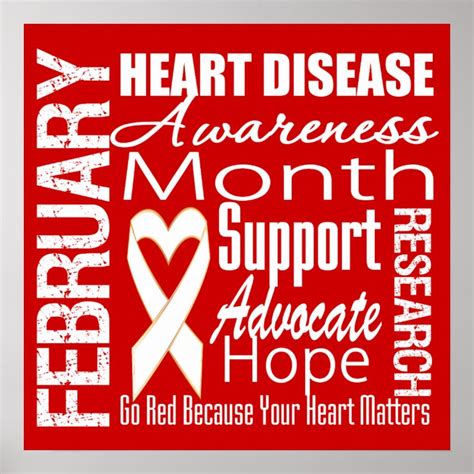 Support Heart Disease Awareness Month Poster Zazzle