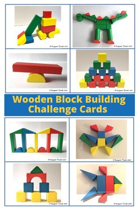 Wooden Block Building Challenge Cards Bundle Kindergartenpre School