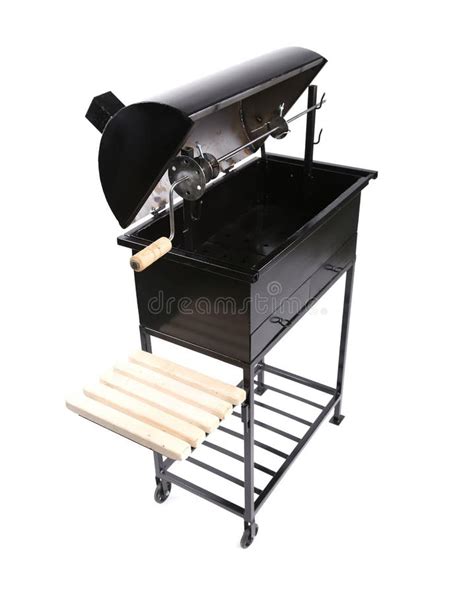 New Black Barbecue With A Cover Over Stock Image Image Of Barbecue