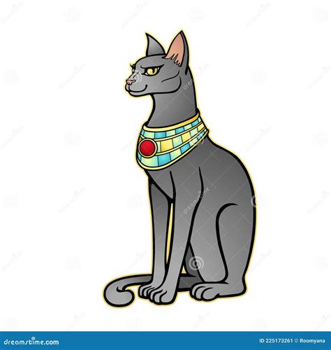 Animation Portrait Ancient Egyptian Goddess Bastet Bast Sacred Cat