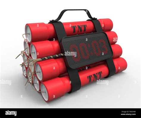 3d Illustration 3d Rendering Of Tnt Dynamite Bomb With A Timer Isolated