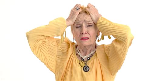 Woman Holding Head In Desperation Upset Old Lady Isolated Stock Video Footage Storyblocks