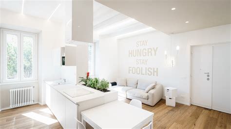 Minimalist Apartment With All White Interior In Rome By Brain Factory