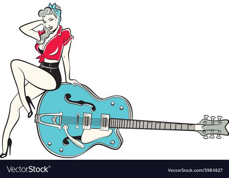 Rockabilly Pinup Royalty Free Vector Image Vectorstock